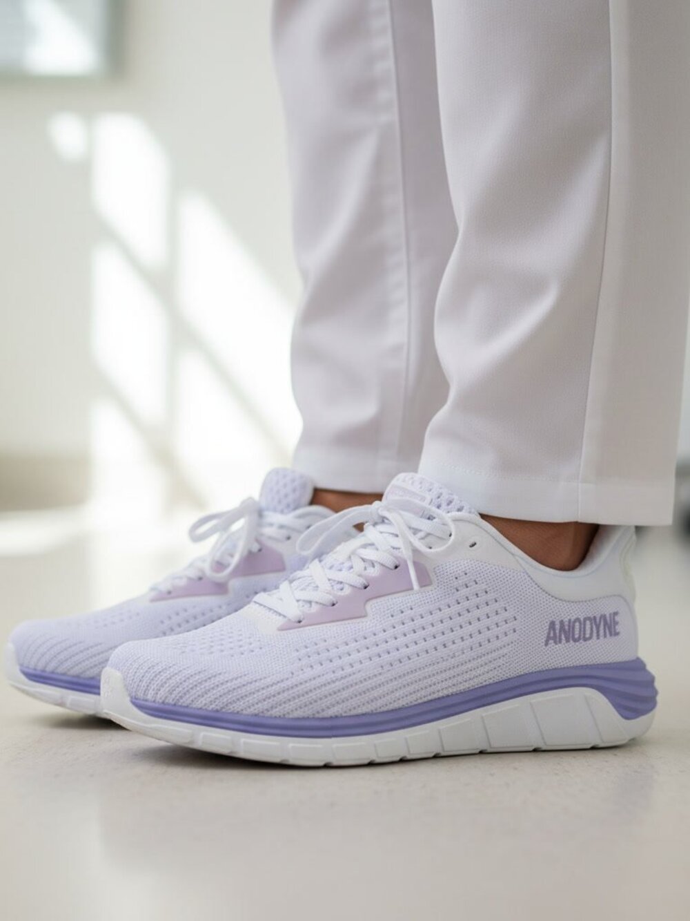 Anodyne Diabetic Comfort Sneakers Women's White Lavender Orthopedic